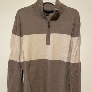 Men’s banana republic color block beige quarter zip sweater
